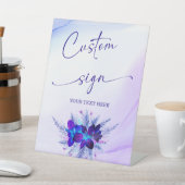 Aangepaste Paarse en blauwe orchidee Reclamebord Met Voetstuk (Insitu)