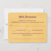 Aangepaste Paarse en Gold Class Reunion-kaart Kaart (Achterkant)
