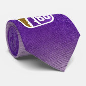 Aangepaste Paarse en gouden Faux Glitter Basketbal Stropdas (Opgerold)