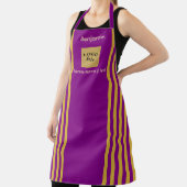 Aangepaste Paarse en gouden streep Schort (Insitu)