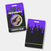 Aangepaste Paarse en groene WAP ID-freak van Cardi Badge (Voor- en achterkant)