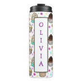 Aangepaste Paarse en roze koekjes Thermosbeker (Voorkant)