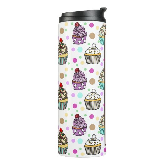 Aangepaste Paarse en roze koekjes Thermosbeker (Gedraaid links)