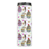 Aangepaste Paarse en roze koekjes Thermosbeker (Achterkant)