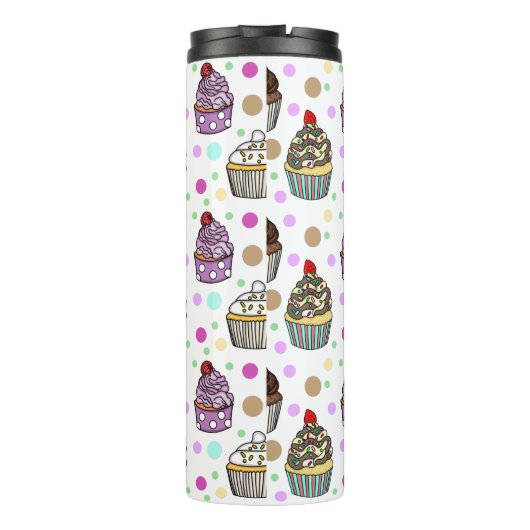 Aangepaste Paarse en roze koekjes Thermosbeker (Achterkant)