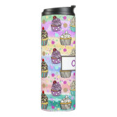 Aangepaste Paarse en roze koekjes Thermosbeker (Gedraaid links)