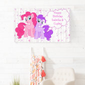 Aangepaste Paarse en roze Pony tweelingen van de g Spandoek (Insitu)