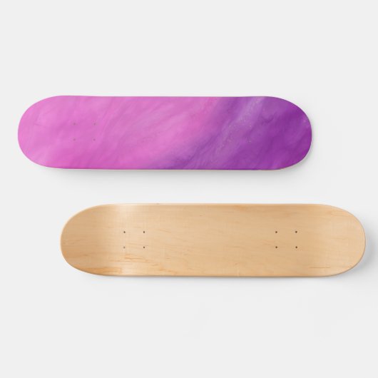 Aangepaste Paarse en roze Waterverf Persoonlijk Skateboard (Horizontaal)