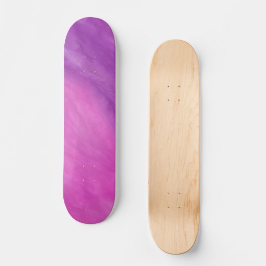 Aangepaste Paarse en roze Waterverf Persoonlijk Skateboard (Voorkant)