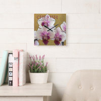 Aangepaste Paarse en witte orchidee-droogpenseel