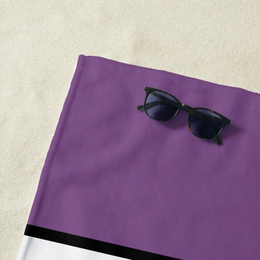 Aangepaste Paarse en witte strepen Strandlaken (In situ)