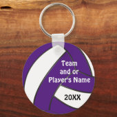 Aangepaste Paarse en witte volleybalSleutelhangers Sleutelhanger (Voorkant)
