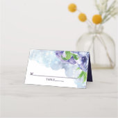 Aangepaste Paarse Floral Anemone Wedding Plaatskaartje (Voorkant)