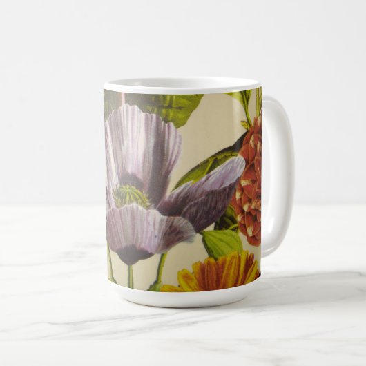 aangepaste Paarse Flower Coffee Mok (Voorkant rechts)