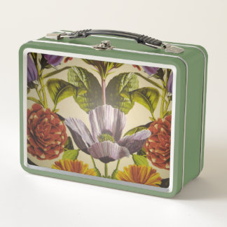  aangepaste Paarse Flower Metal Lunch Box