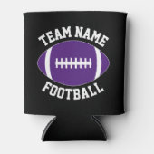 Aangepaste Paarse Football Naam persoonlijke tekst Blikjeskoeler (Voorkant)