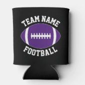 Aangepaste Paarse Football Naam persoonlijke tekst Blikjeskoeler (Achterkant)