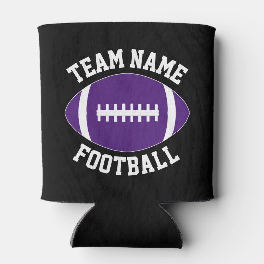 Aangepaste Paarse Football Naam persoonlijke tekst Blikjeskoeler (Achterkant)