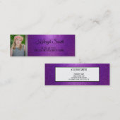 Aangepaste Paarse foto Afstuderen Naam Kaart invoe Contactkaartje (Voorkant / Achterkant)