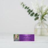 Aangepaste Paarse foto Afstuderen Naam Kaart invoe Contactkaartje (Staand voorkant)