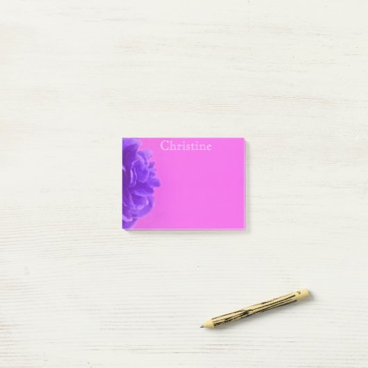 Aangepaste Paarse frambozenbloemen Post-it® Notes (Op bureau)