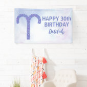 Aangepaste Paarse geboortedag in Cute Astrology Spandoek (Insitu)