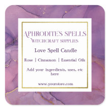 Aangepaste Paarse gemarbreerde hekserij label