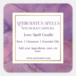 Aangepaste Paarse gemarbreerde hekserij label