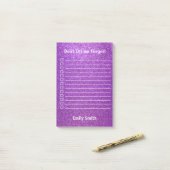 Aangepaste Paarse glitter die is gelinkt om lijst  Post-it® Notes (Op bureau)
