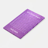 Aangepaste Paarse glitter die is gelinkt om lijst  Post-it® Notes (Schuin)