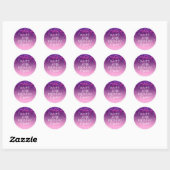 Aangepaste Paarse Glitter Drip Happy Birthday Ronde Sticker (Vel)