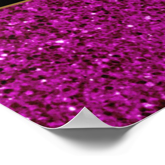 Aangepaste Paarse Glitter met bericht Verjaardag P Poster (Hoek)