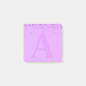 Aangepaste Paarse Glitter Monogram Post-it® notes (Voorkant)