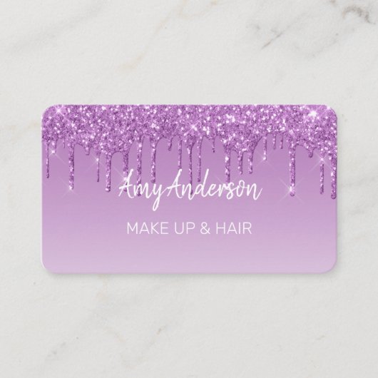 Aangepaste Paarse glitter voor uitstrijken Visitekaartje (Voorkant)