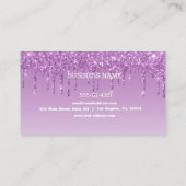 Aangepaste Paarse glitter voor uitstrijken Visitekaartje (Achterkant)