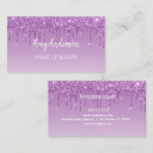 Aangepaste Paarse glitter voor uitstrijken Visitekaartje (Voorkant / Achterkant)