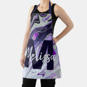 Aangepaste Paarse glittermarmer Schort (Insitu)