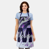 Aangepaste Paarse glittermarmer Schort (Gedragen)