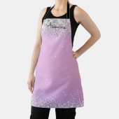 Aangepaste Paarse glitternaam Kitchen Apron Schort (Insitu)