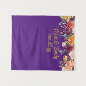 Aangepaste Paarse gouden bruiloft receptie foto bo Wandkleed (Voorkant (horizontaal))