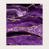 Aangepaste Paarse Gouden Glitter Business Card Tem Visitekaartje (Binnenkant ongevouwen)