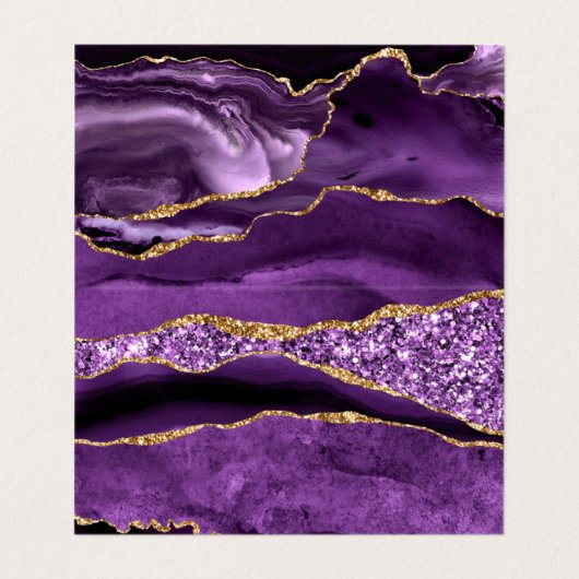 Aangepaste Paarse Gouden Glitter Business Card Tem Visitekaartje (Binnenkant ongevouwen)