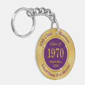 Aangepaste Paarse Gouden Klasse van 1970, 50e reün Sleutelhanger (Voorkant Links)