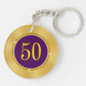 Aangepaste Paarse Gouden Klasse van 1970, 50e reün Sleutelhanger (Achterkant)