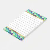 Aangepaste Paarse groene gouden Zeemeerminnen, 4x6 Post-it® Notes (Schuin)