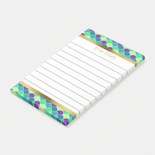 Aangepaste Paarse groene gouden Zeemeerminnen, 4x6 Post-it® Notes (Schuin)