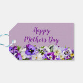 Aangepaste Paarse Happy Moederdag Cadeaulabel (Achterkant Horizontaal)