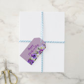 Aangepaste Paarse Happy Moederdag Cadeaulabel (Met Touw)