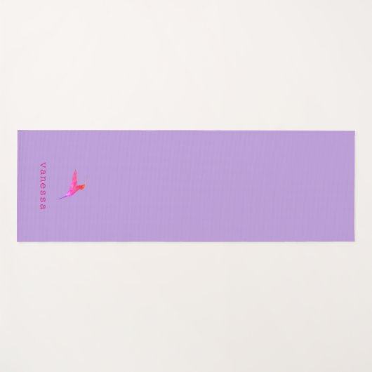 Aangepaste Paarse Hummingbird Yogamat (Voorkant (horizontaal))