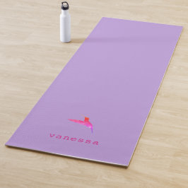 Aangepaste Paarse Hummingbird Yogamat